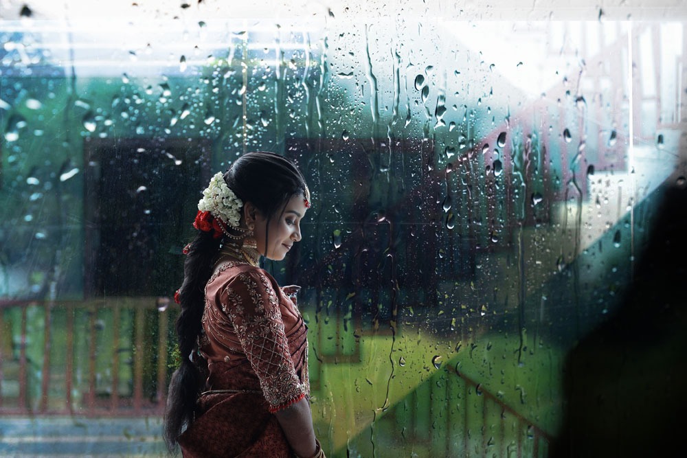 Monsoon Bride — Rainy morning, Tamil Nadu
